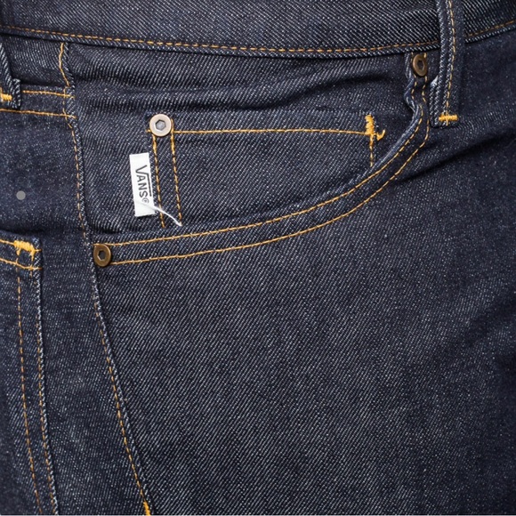 Men’s Vans White Oak Pants V46 Taper - navy blue (raw indigo). 30x32 - Picture 4 of 6